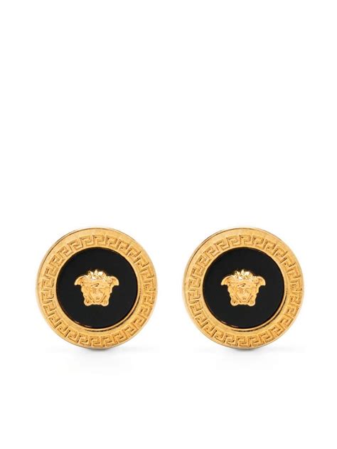 versace medusa head earrings|versace enamel earrings.